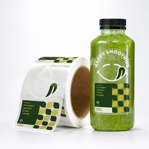 Custom Food Beverage PVC Clear Bottle Label