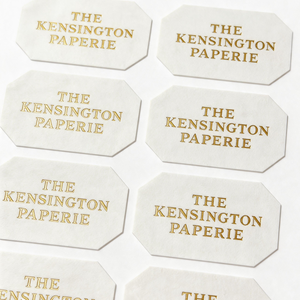 Custom White Paper Printed Gold Stamped Labels
