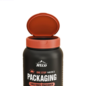 Custom Black 120mm Wide Mouth HDPE Plastic Bottle Packaging with Flip Cap for Collagen Powder