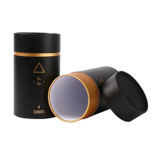 High Quality Biodegradable Matte Kraft Paper Cardboard Black Tube Round Packaging With Gold Logo