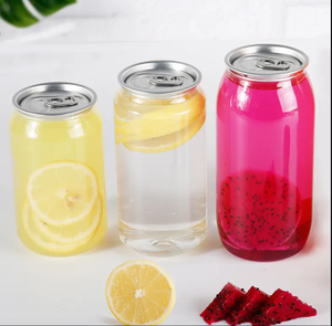 250Ml 350Ml 450Ml 550Ml Custom Transparent Juice Bottle Plastic Drink Cans Seal PET Soda Water Plastic Can For Drink